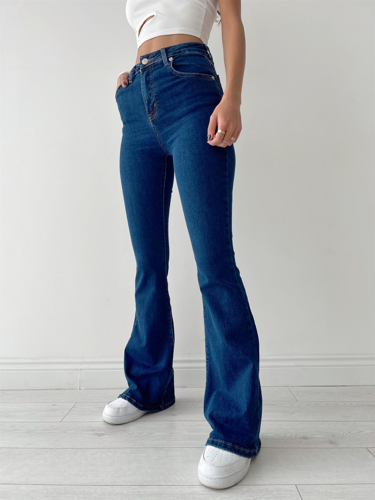 High Waisted Wide Leg Jeans بنطلون جينز - PalDozer